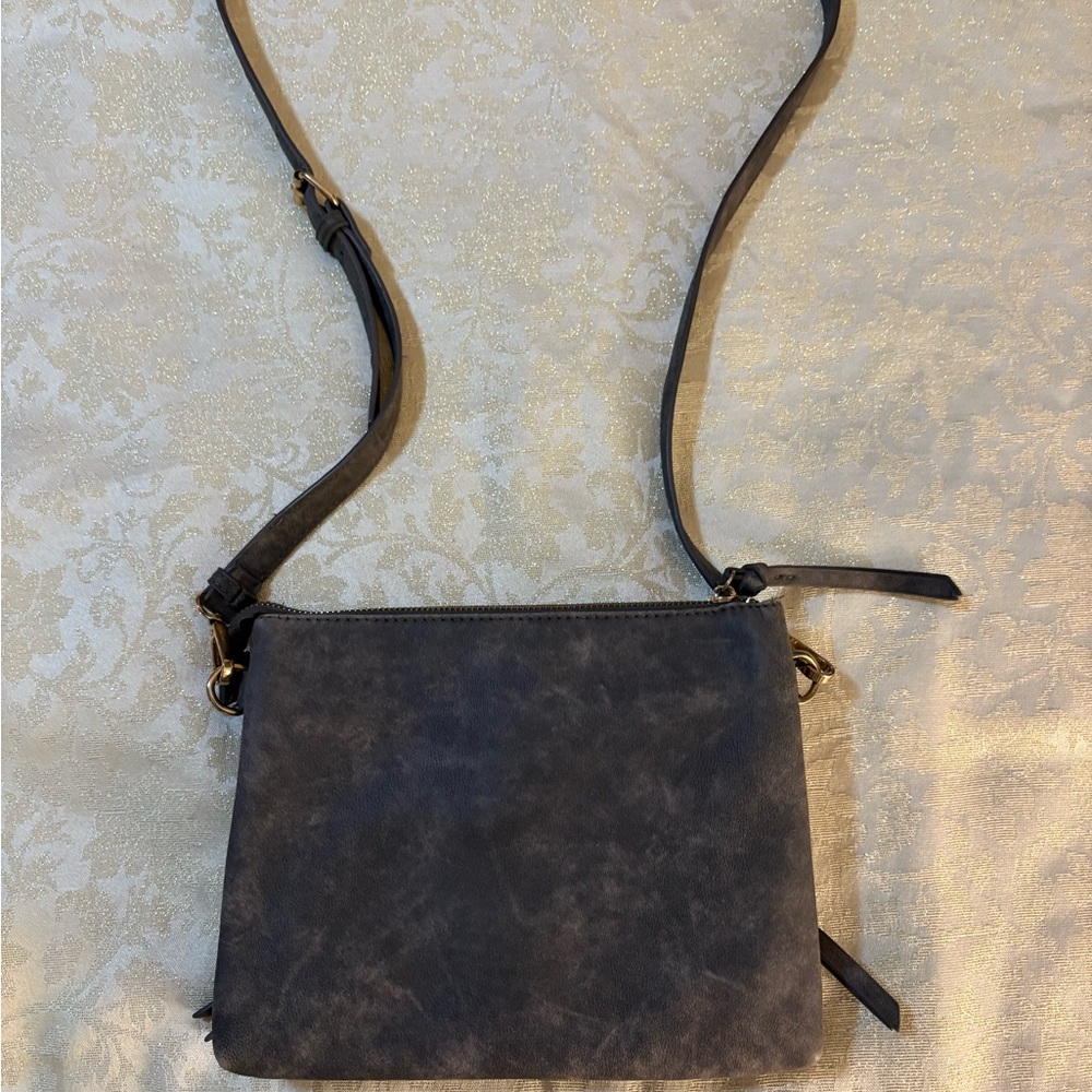 Altar’d State Elegant Distressed Gray Floral Embroidered Crossbody Bag - Picture 7 of 11